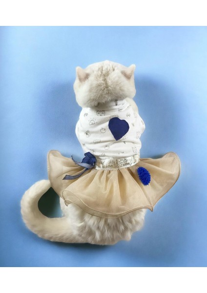 Navy Creamy Tütülü Kedi Elbisesi Kıyafeti Tutu fırsatları