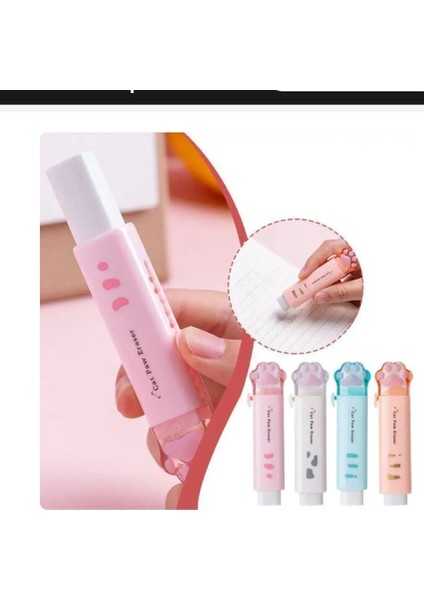 Pati Silgi Pvc Kırtasiye Hediyelik Gift Kedi Pençe Pembe Kurşun Kalem Için Geri Çekilebilir 1 Adet modelleri