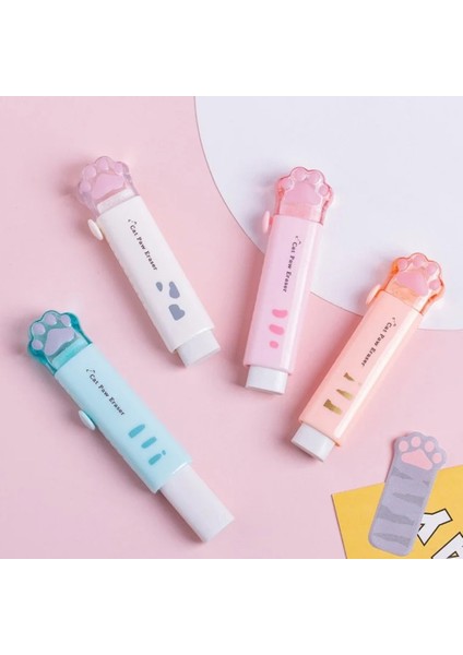 Pati Silgi Pvc Kırtasiye Hediyelik Gift Kedi Pençe Pembe Kurşun Kalem Için Geri Çekilebilir 1 Adet fırsatları