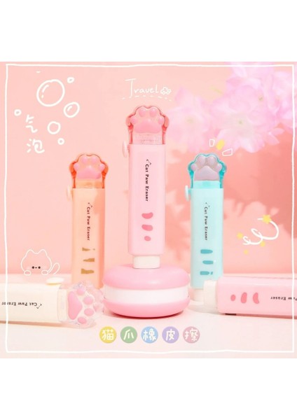 Pati Silgi Pvc Kırtasiye Hediyelik Gift Kedi Pençe Pembe Kurşun Kalem Için Geri Çekilebilir 1 Adet indirimleri