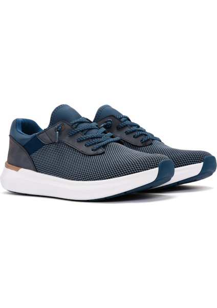 Zero Erkek Lacivert Bağcıklı Kalın Tabanlı Kumaş Sneaker 24SFD69406F