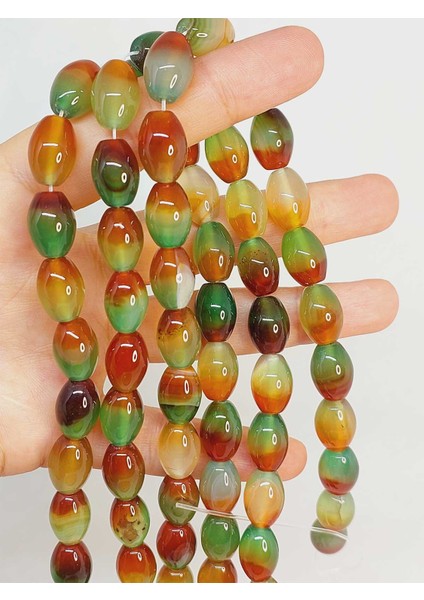 Akik Taşı Arpa Kesim 10X13MM Dizi (49436)