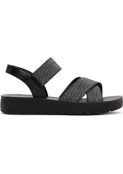 Kadın Siyah Bilekten Bantlı Sandalet