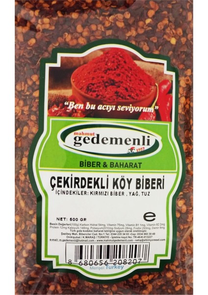 Çekirdekli Köy Biberi 500 gr