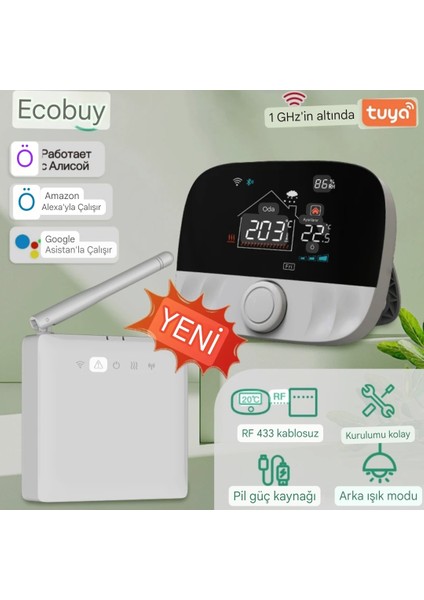 Tuyam Smart Tuya destekli akıllı kombi termostatı mükemmel Yeni versiyon