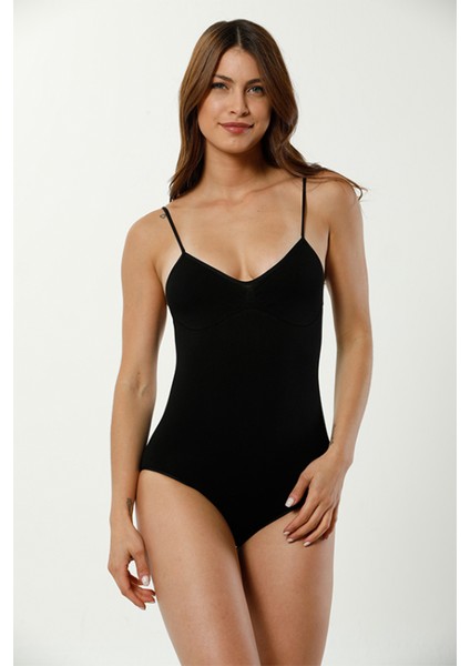 Beruflic Ip Askılı Sıkılaştırıcı Çıtçıtlı Kadın Zıbın Korse Siyah