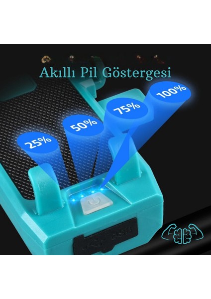 5in1 Bisiklet Feneri Şarjlı Telefon Tutucu+Korna +Sis Farı 3500MAH Powerbank Scooter Lambası