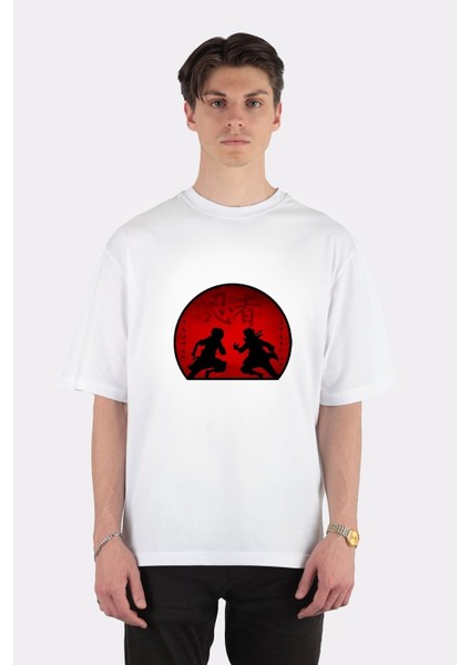 Beyaz Oversize T-Shirt Last Battle