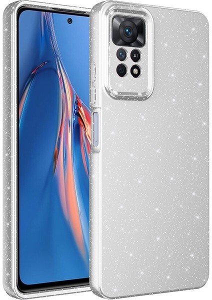 Xiaomi Redmi Note 12 Pro 4g Kılıf Kamera Korumalı Simli Lüks Işıltılı Silikon