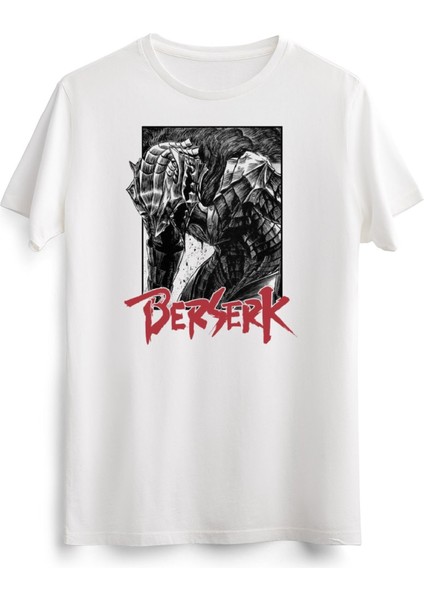 Erkek Beyaz Berserk Guts Anime Japanese Streetwear