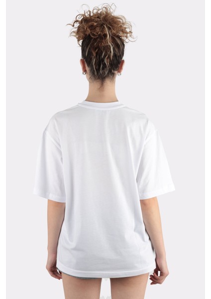 Kadın Oversize Bisiklet Yaka T-Shirt