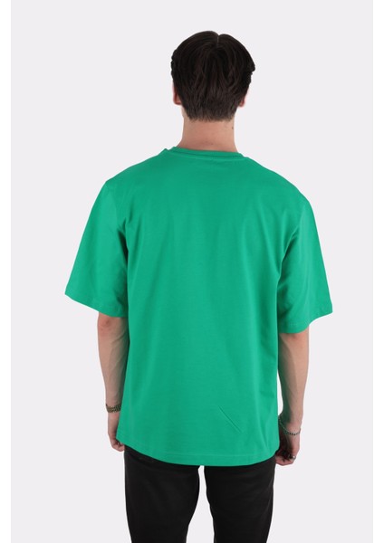 Erkek Oversize Bisiklet Yaka T-Shirt