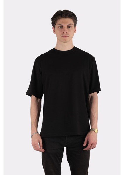 Erkek Oversize Bisiklet Yaka T-Shirt