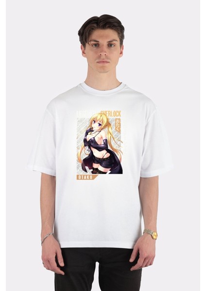 Beyaz Oversize T-Shirt Lieselotte Sherlock Trinity Seven, Cute Anime Waifu