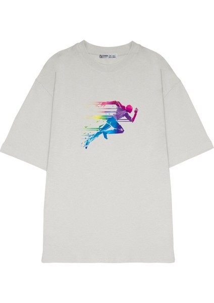 Oversize T-Shirt Koşan Adam