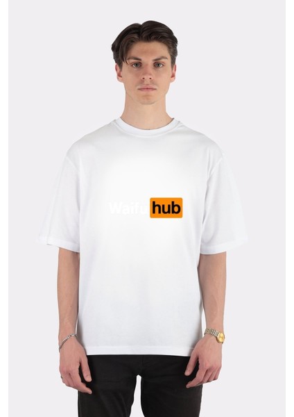 Beyaz Oversize T-Shirt Waifu Hub