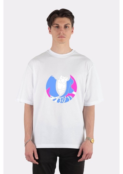 Beyaz Oversize T-Shirt Goemon Jap