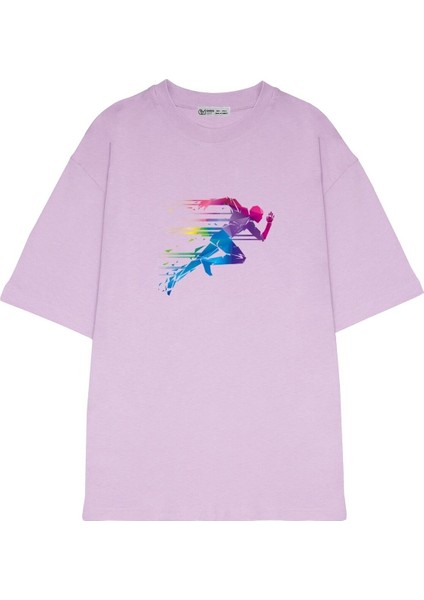 Oversize T-Shirt Koşan Adam
