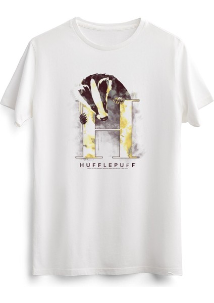 Erkek Beyaz Harry Potter Hufflepuff Watercolor