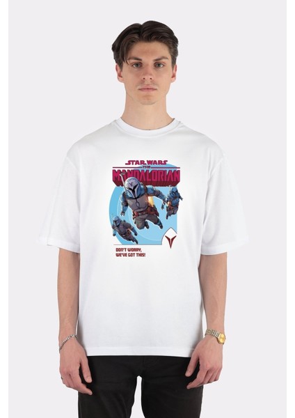 Beyaz Oversize T-Shirt The Mandalorian We've Got This