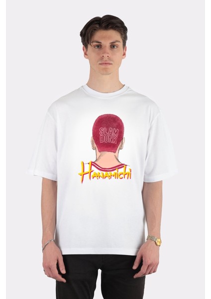 Beyaz Oversize T-Shirt Hanamichi Skinhead