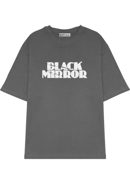 Oversize T-Shirt Black Mirror-Logo