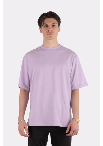 Erkek Oversize Bisiklet Yaka T-Shirt