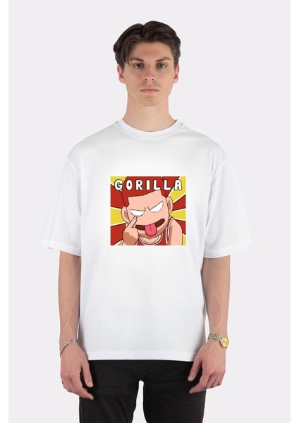 Beyaz Oversize T-Shirt Idiot Boy As Sakuragi Hanamichi
