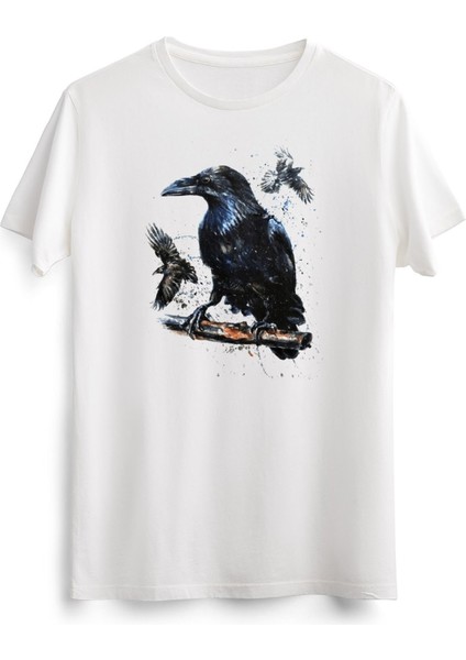 Erkek Beyaz Raven Watercolor