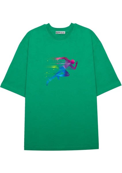 Oversize T-Shirt Koşan Adam
