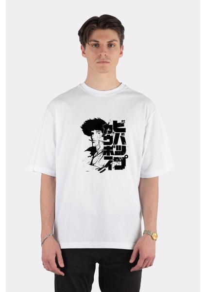 Beyaz Oversize T-Shirt 060 Spike Blk Jap