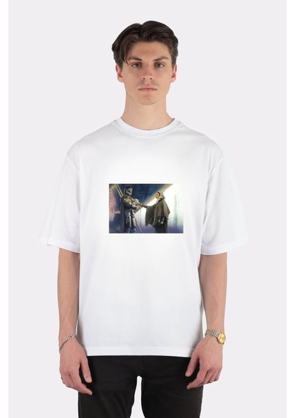 Beyaz Oversize T-Shirt The Mandalorian The Child's Goodbye