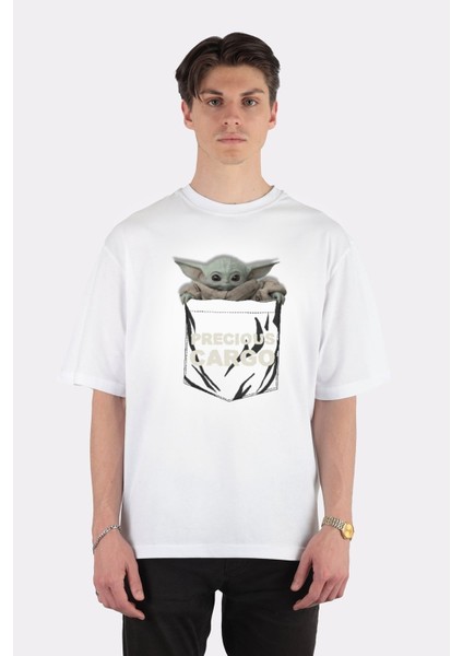 Beyaz Oversize T-Shirt Precious Cargo