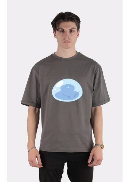 Füme Pamuk Bisiklet Yaka Oversize T-Shirt That Time I Got Reincarnated As A Slime