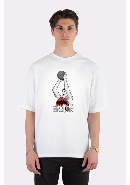 Beyaz Oversize T-Shirt Pipsqueak Hanamichi Sakuragi