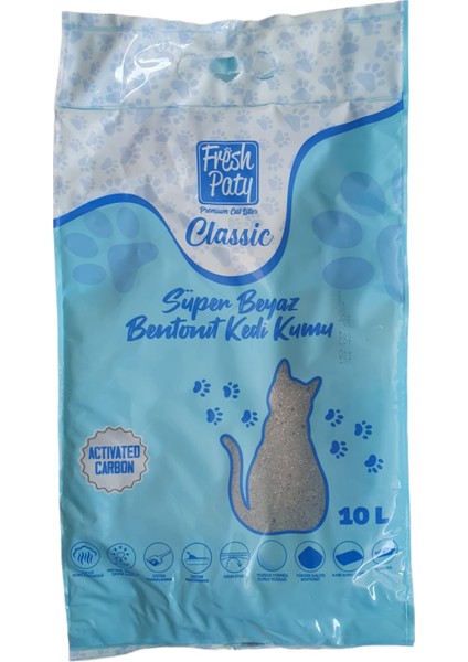 Fresh Paty Classic Aktif Karbonlu Kedi Kumu 10 Lt