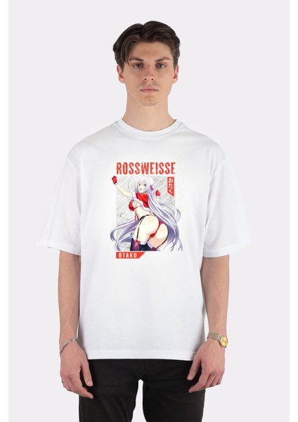 Beyaz Oversize T-Shirt High School Dxd, Rossweisse, Sexy Waifu Anime Girl