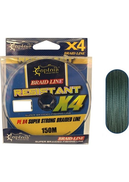 Resistant Pe 4 Kat Ip Misina 150 mt 0,14 mm Yeşil