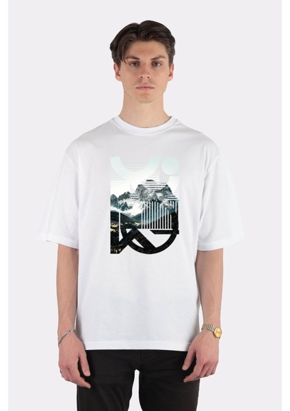 Beyaz Oversize T-Shirt Nature Exposure