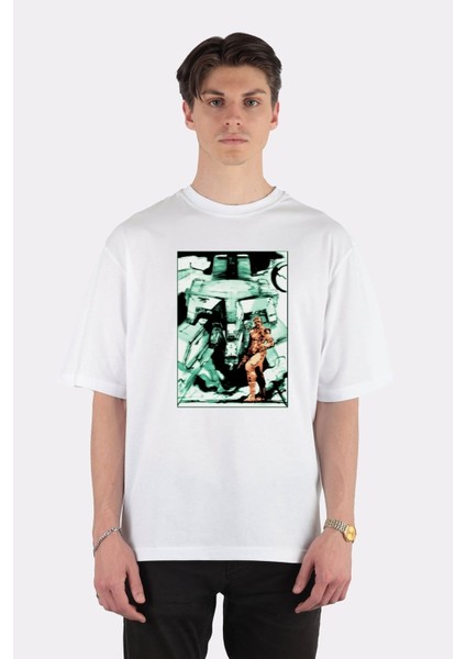 Beyaz Oversize T-Shirt Metal Gear Solid