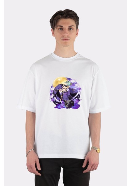 Beyaz Oversize T-Shirt Magical Celestial Asada Shino Sinon