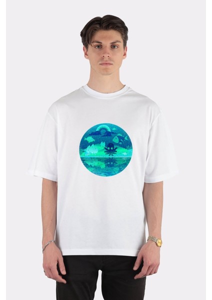 Beyaz Oversize T-Shirt Journey In Dreams
