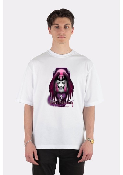 Beyaz Oversize T-Shirt Dark Passion