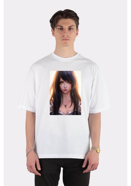 Beyaz Oversize T-Shirt Fantasy Anime Art Anime And Manga