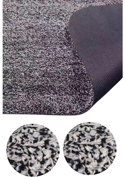 Çamaşır Makinesinde Yıkanabilir Kir Toz Emici Mikrofiberli Paspas Gri VVHM0010