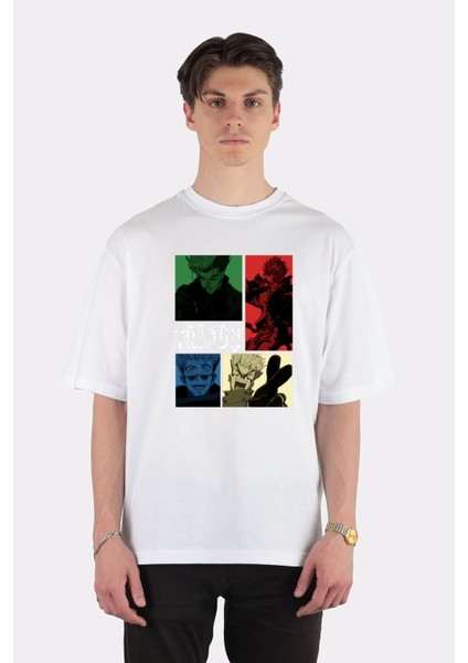 Beyaz Oversize T-Shirt Trigun 05