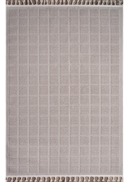 BUKLE11880 Bej Yumuşak Dokulu Halı Kilim Salon Mutfak Koridor Kesme Yolluk Dokuma Makine Halısı