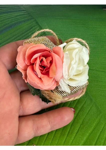 8x8 cm Çift Güllü Tasarım Broş Yaka Iğnesi Türban Iğnesi Giyim Aksesuarı