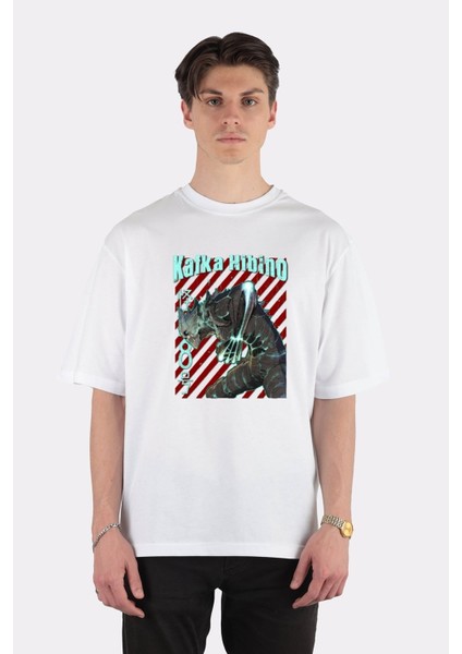 Beyaz Oversize T-Shirt Kafka Hibino Kaiju No 8