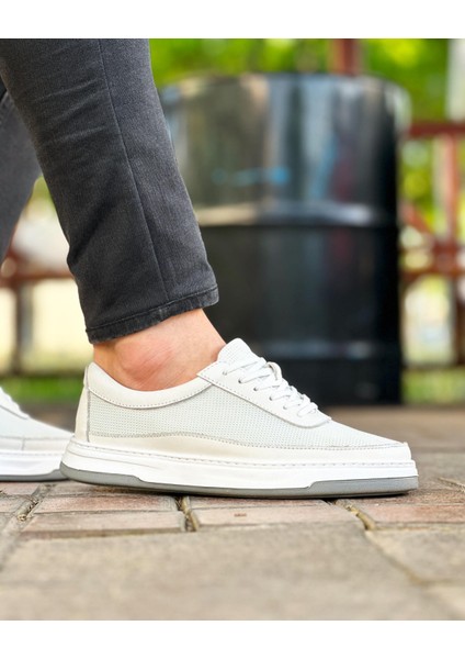 0551 Deri Beyaz Sneaker Erkek Ayakkabı